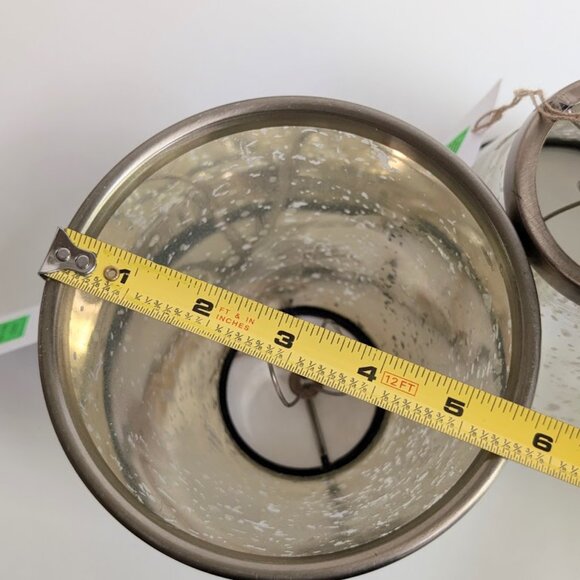 Set of 2 Ballard Designs Mercury Glass Clip on Chandelier Shades Lampshades - Picture 10 of 11